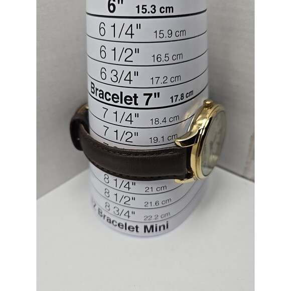 Timex Easy Reader Indiglo Gold Tone 35mm Quartz Watch Leather New Battery WR 30M - Picture 7 of 13
